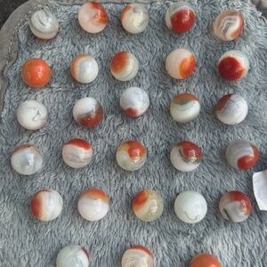 (x26) Vitro Agate Phantom Conquerors Vintage Marbles Red Orange .59 to .63